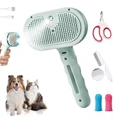 Multi-Function Cat & Dog Steam Deshedding Brush - Grooming Tool with Deshedding, Cleaning & Combi...