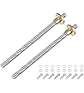 uxcell 2 Pcs 150mm / 6 Inch Tr8x8 Stainless Steel Lead Screw with T8 Brass Nut - [ Acme Thread, 2...