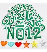 Jongdari Iron On Letters and Numbers Patches for Clothing, 2" Embroidery Alphabet Letterman Jacke...