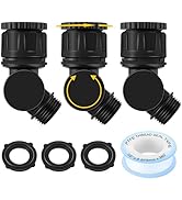 Enhon 3 Pcs Adjustable 180° & 360°Swivel Connectors, Garden Hose Adapter 3/4