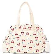 WOBAGMEN Lunch Box for Women,Insulated cherry Corduroy Lunch Tote Cute Lunch bag with Shoulder St...