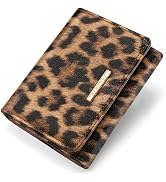 Simikol Leopard Wallets Women Luxury Faux Leather Cheetah Print RFID Small Trifold Credit Card Ho...