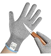 Schwer 2 Pairs ANSI A6 Cut Resistant Gloves, Food Grade Cutting Gloves for Kitchen Food Prep, Man...