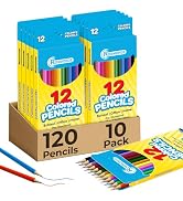 Rosmonde Colored Pencils, 10 Pack (120 Pencils), Bulk Coloring Pencils Set, 12 Vibrant Colors, Co...