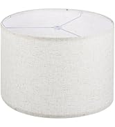 PATIKIL Drum Lamp Shades, 13"x13"x9" Linen Round Lamp Shade for Table Lamps Easy Assembly Lampsha...