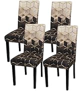 Gibelle Chair Covers for Dining Room Set of 4, Spandex Stretch Dining Room Chair Cover, Removable...