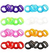 LSDWL 40Pcs Shear Grips Inserts,Soft Silicone Scissors Finger Rings Dog Grooming Scissors Accesso...