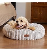 FUKUMARU Dog Bed, Calming Donut Dog Beds for Anxious Puppies, Modern Aesthetic Cat Bed with Gradi...