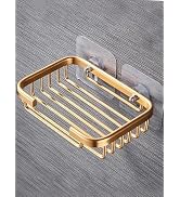 Gold Bar Soap Holder for Shower Wall,Stainless Steel Adhesive Soap Dish for Bathroom,Drill Free S...
