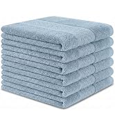 INFICRIME 6 Pack 100% Cotton Wash Cloth, 13x13 Inch Highly Absorbent and Soft Feel Fingertip Towe...