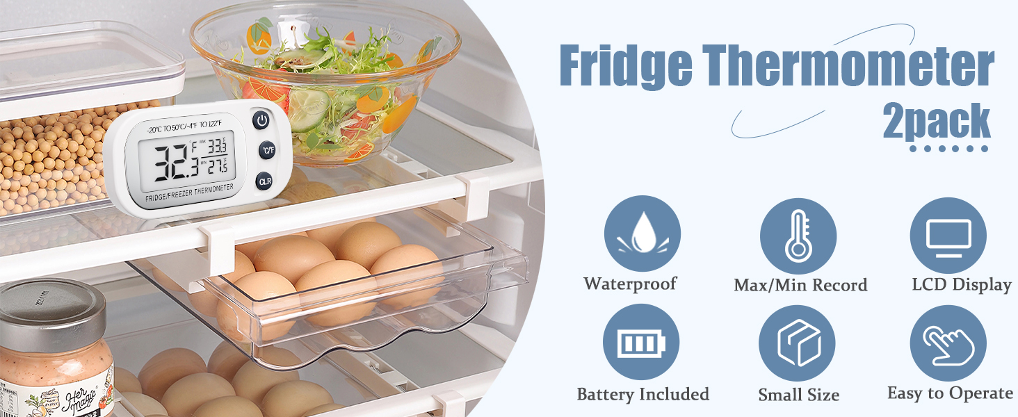 fridge thermometer 2 pack