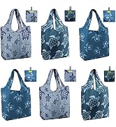 BeeGreen Turtle Reusable Grocery Shopping Bags Cute Tote Bags w Handles Shopping Bags with Small ...