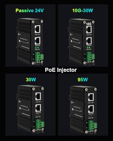 industrial poe injector extender fiber media converter