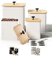 Kitchen Canisters for Countertop Set of 4 with Customizable Chalkboard Labels & Marker Pen - Big ...