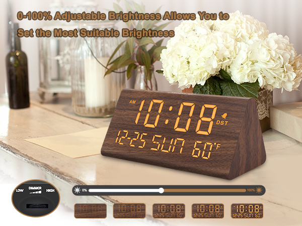 wooden alarm clock
