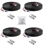 Anlapus 4 Pack 60ft All-in-One Video Power Cable for CCTV Security Camera DVR System, BNC Extensi...