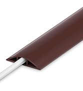 Floor Cable Cover 8FT Brown, Low Profile Wire Cover for Floor, Extension Cord Cover, Cord Cover F...