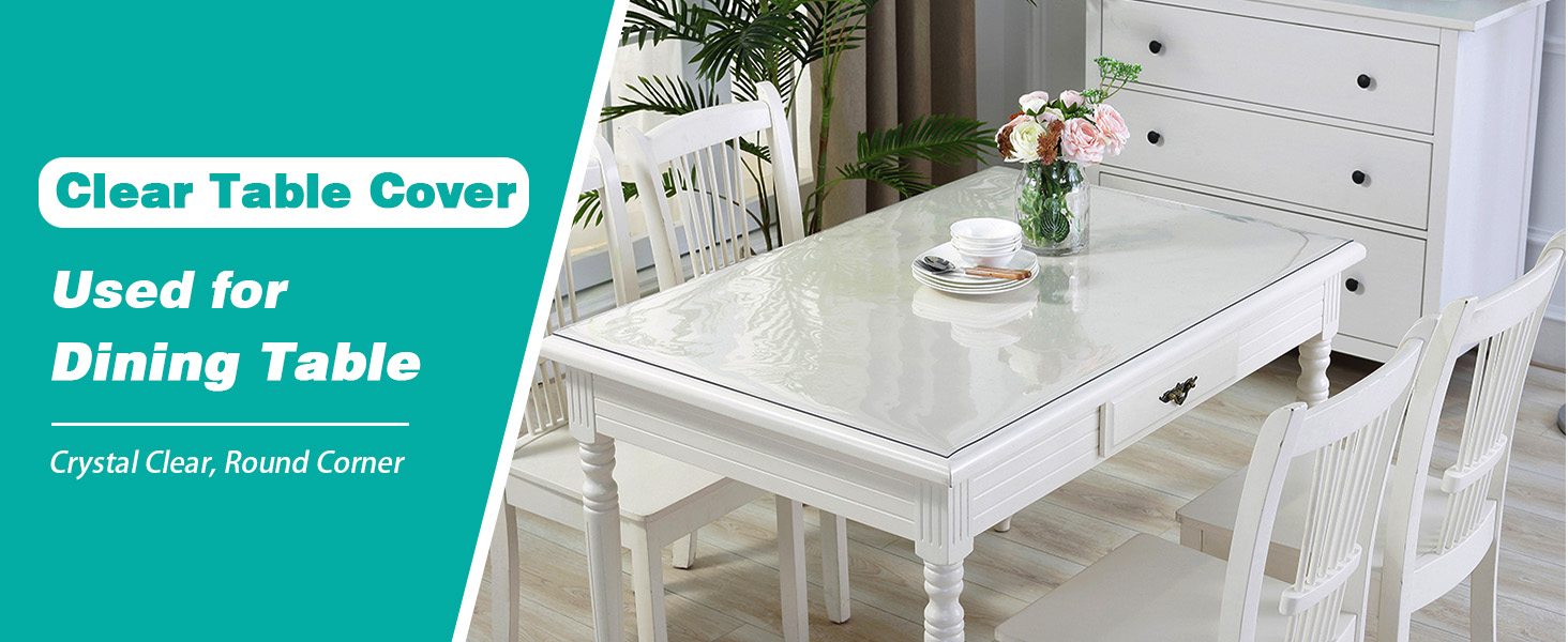CLear table pad protector for dining room table