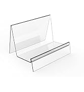 Boloyo Acrylic Display Stand with Sign Plate, 10PC Clear Display Easel Purse Display Riser Shelf,...