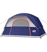 CAMPROS CP Tent 4 Person Camping Tents, Weatherproof Family Dome Tent with Rainfly, Large Mesh Wi...
