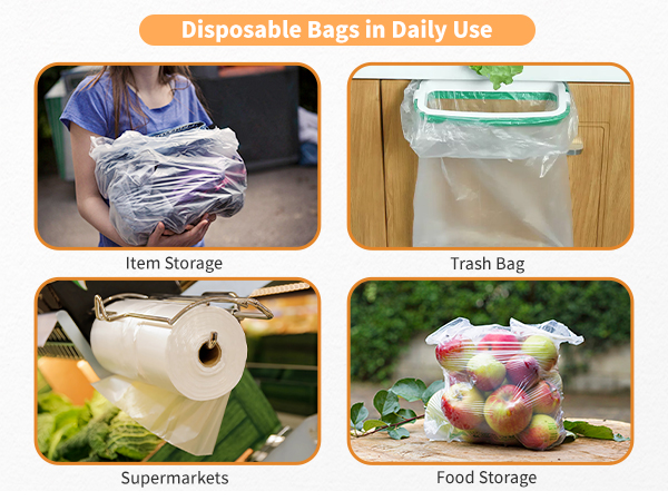 disposable clear plastic bags