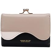 Women's Leather Coin Purse with Kiss-Lock Clasp Closure Buckle Wallet for Girl Small Pouch Change...