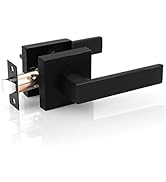 1 Pack Probrico Square Door Lever Door Lock Handle Lockset Keyless Doorknobs Passage Knobs Lockse...