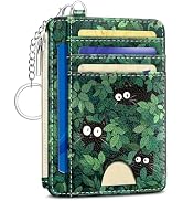 Cute Black Cat Credit Card Holder Small Wallet Women, Green Grass Slim RFID Blocking Wallet Woman...
