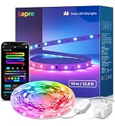 Lepro S1 AI LED Strip Lights for Bedroom - 32.8ft Smart RGB Light Strips with IC and Rainbow Chas...