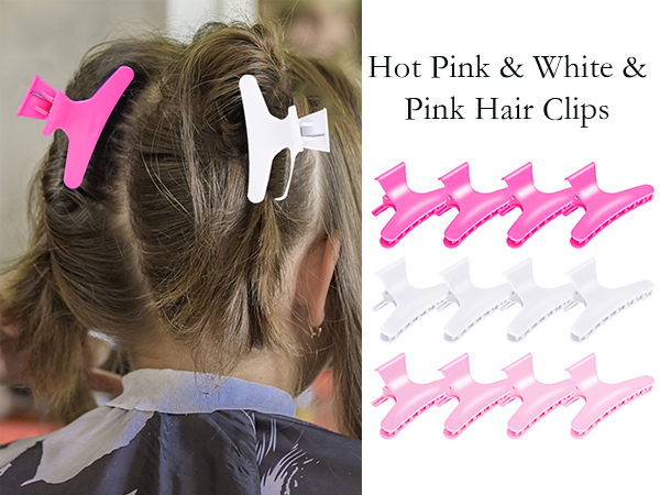 white hair clips