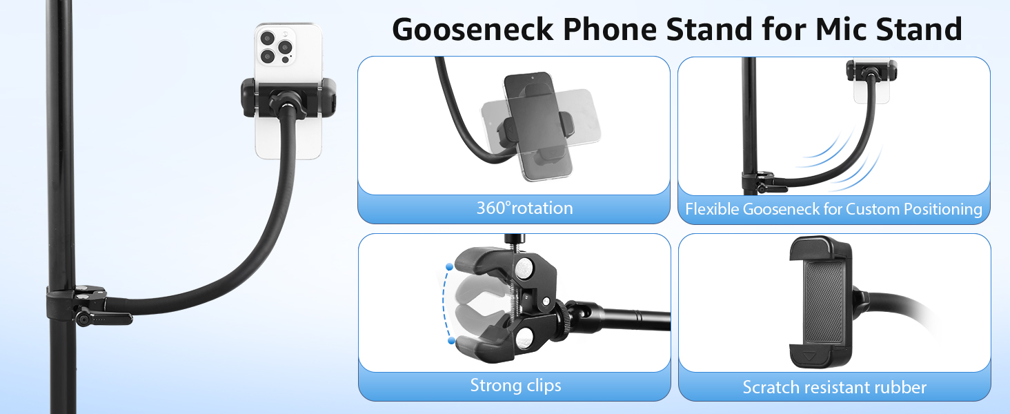 mic stand phone holder