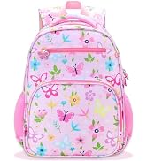 RHCPFOVR Kids Backpack for Girls - Girls Backpack 3-8 Ages Butterfly for Kids 15 Inch School Book...