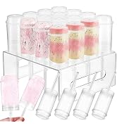 Luxshiny 16 Hole Push Pop Cake Stand and 20 Packs Push up Cake Pop Shooter, Cake Pop Containers S...