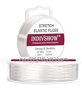 INDIVSHOW Elastic String for Bracelets, 328FT0.7mm Transparent Elastic Cord for Bracelet Making C...