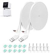 26FT Power Extension Cable for Wyze Cam Pan V3 - Weatherproof Flat Power Charging Cord with L-Sha...