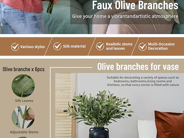 Faux Olive Branches