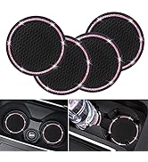 4 Pack Car Coasters, Universal Vehicle Bling Car Coaster, Cute Rhinestone Coaster for Cup Holders...