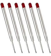 Red Ink Refills (6pcs), Replaceable Pens Refills, 1mm Medium Tip - Red