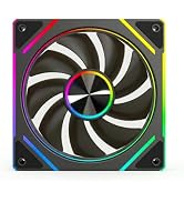 DC 120mm PC Case Cooling Fan with PWM & ARGB, Quiet Computer Case Fan 650–1800 RPM, 62 CFM High A...