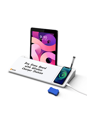 DESK DRY ERASE BOARD WITH WIRELESS CHARGING