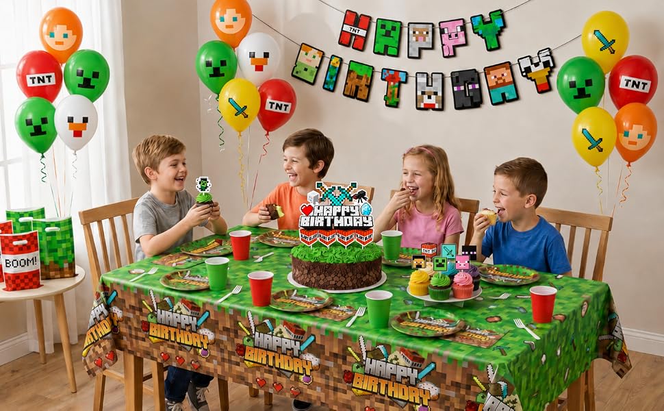 Pixel Birthday Party Decorations