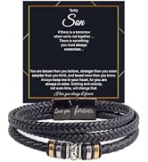 ZenVib To My Son Bracelet From Mom, Love You Forever Linked Together Knot Beaded Handmade Leather...