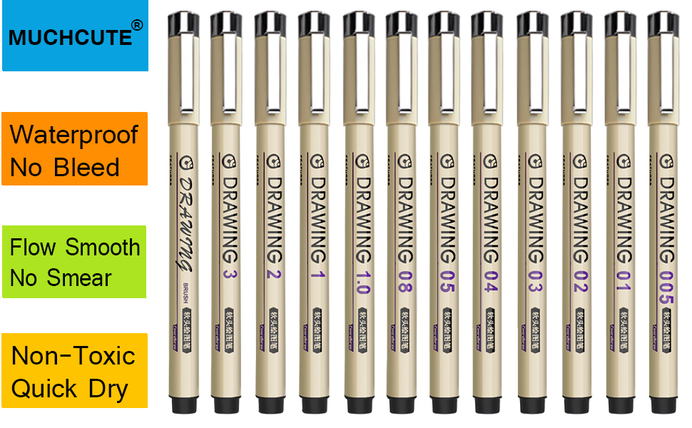 Muchcute micro fineliner drawing art pens