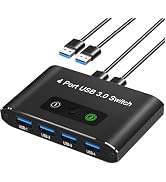 USB Switch, USB Switcher 2 Computers, USB 3.0 Switch Sharing 4 USB Devices KVM Switcher Box for P...