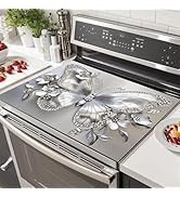 HOMETITUTE 28 x 20 inches Silver Butterfly and Flowers Dish Drying Mat Stove Top Covers Pad Dish ...