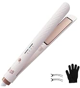 Quico Hair Straightener, 110-240V Global Travel Hair Straighteners for Women, 15s Fast Heating, P...