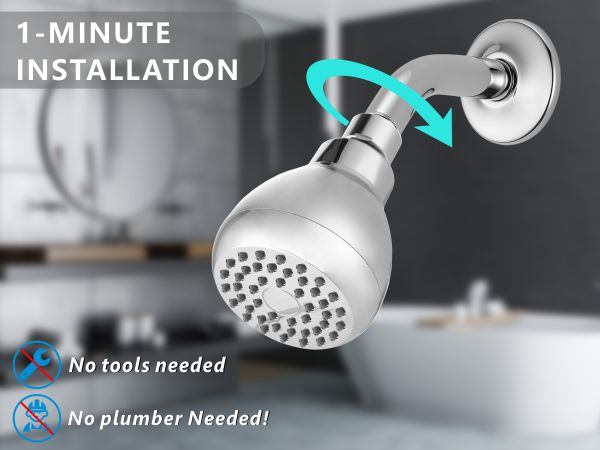 black shower head