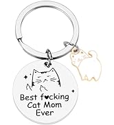 PLwelth Dog Mom Keychain Cat Mom Keychain Funny Mum Gift Keyring for Women Birthday Mother’s Day ...