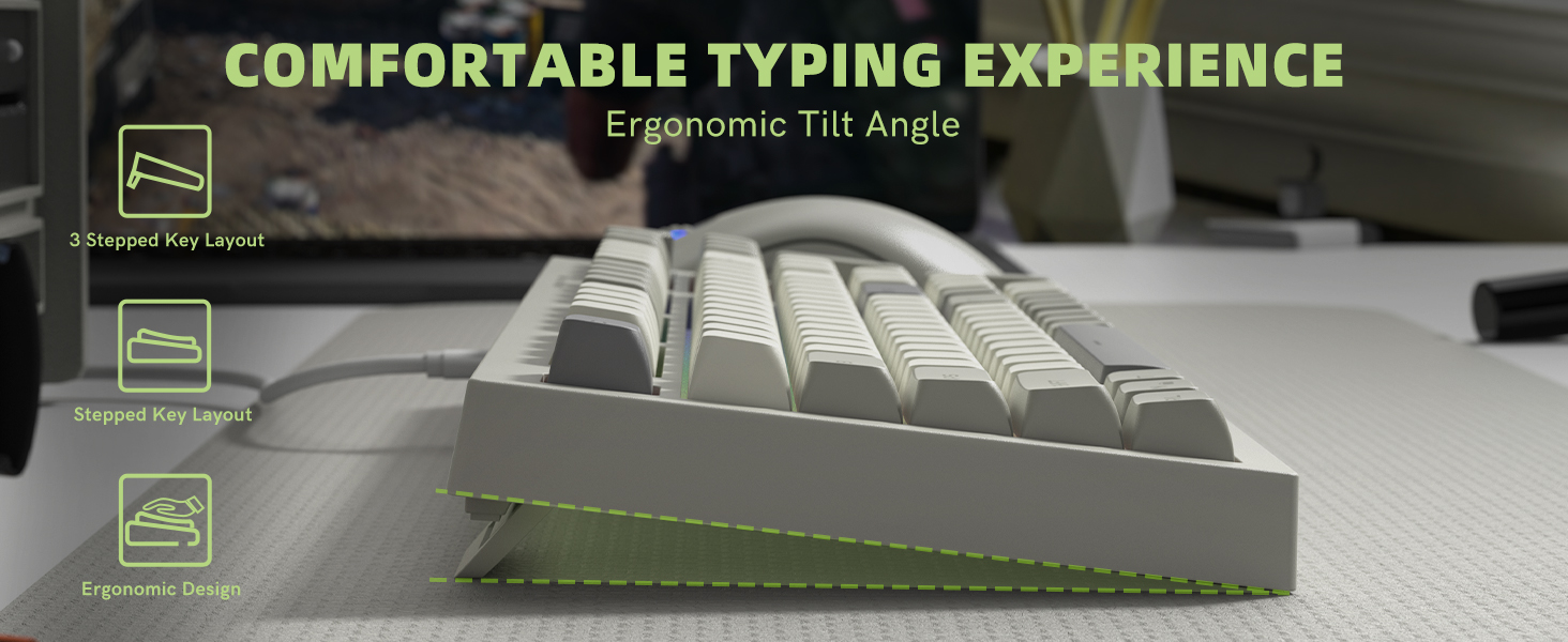 Wired Gaming Keyboard Creamy Membrane with Rainbow RGB Backlight - Quiet,Volume Knob,Retro Keycap