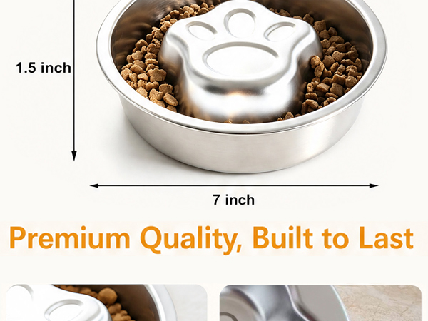 Stainless Steel Slow Feeder Dog Bowls